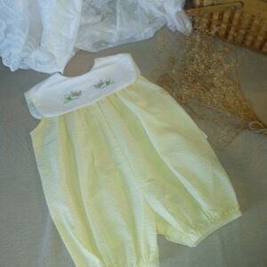 Vintage Yellow Baby Romper